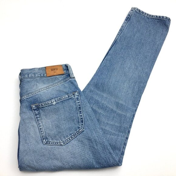 Edwin Women's Jeans Classic Straight Leg Button Fly Distressed size 25 length 29 - Picture 9 of 9